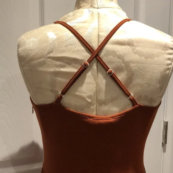 1. Alice & Elmer | NWT V-Neck Sundress with Buttons (Burnt Orange/Rust) - Picture 6 of 10